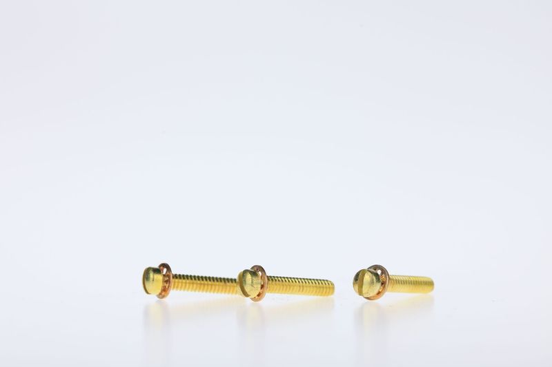 Brass screws with washer